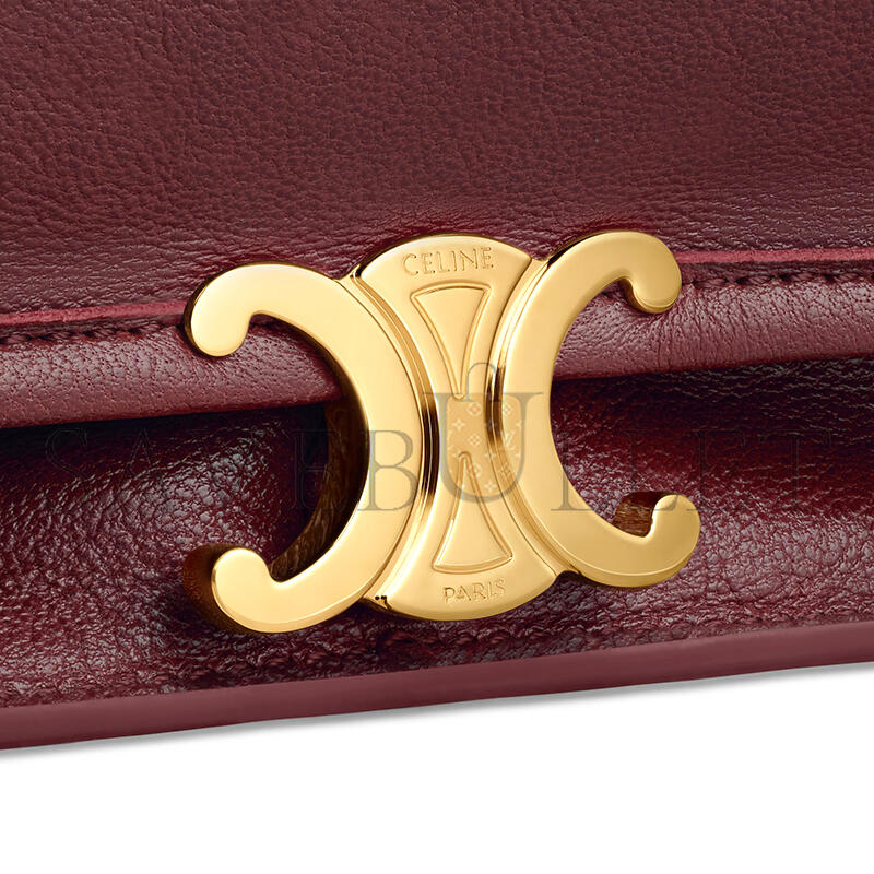 CELINE SOFT TRIOMPHE BESACE IN SUPPLE SHINY LAMBSKIN 123632T88.28PO (34*25*13cm)